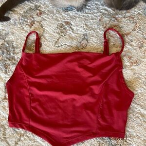Red Sleeveless Crop Top